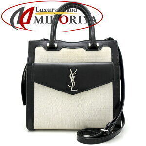 Saint Laurent Paris YSL Uptown Bag Black Ivory White